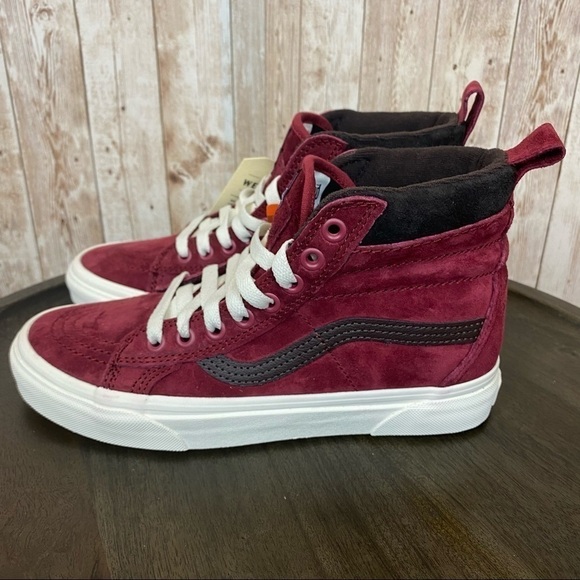 Vans Sk8-Hi Mte Suede Leather Sneakers Biking Red Chocolate Torte Size 7.5 - Picture 6 of 14